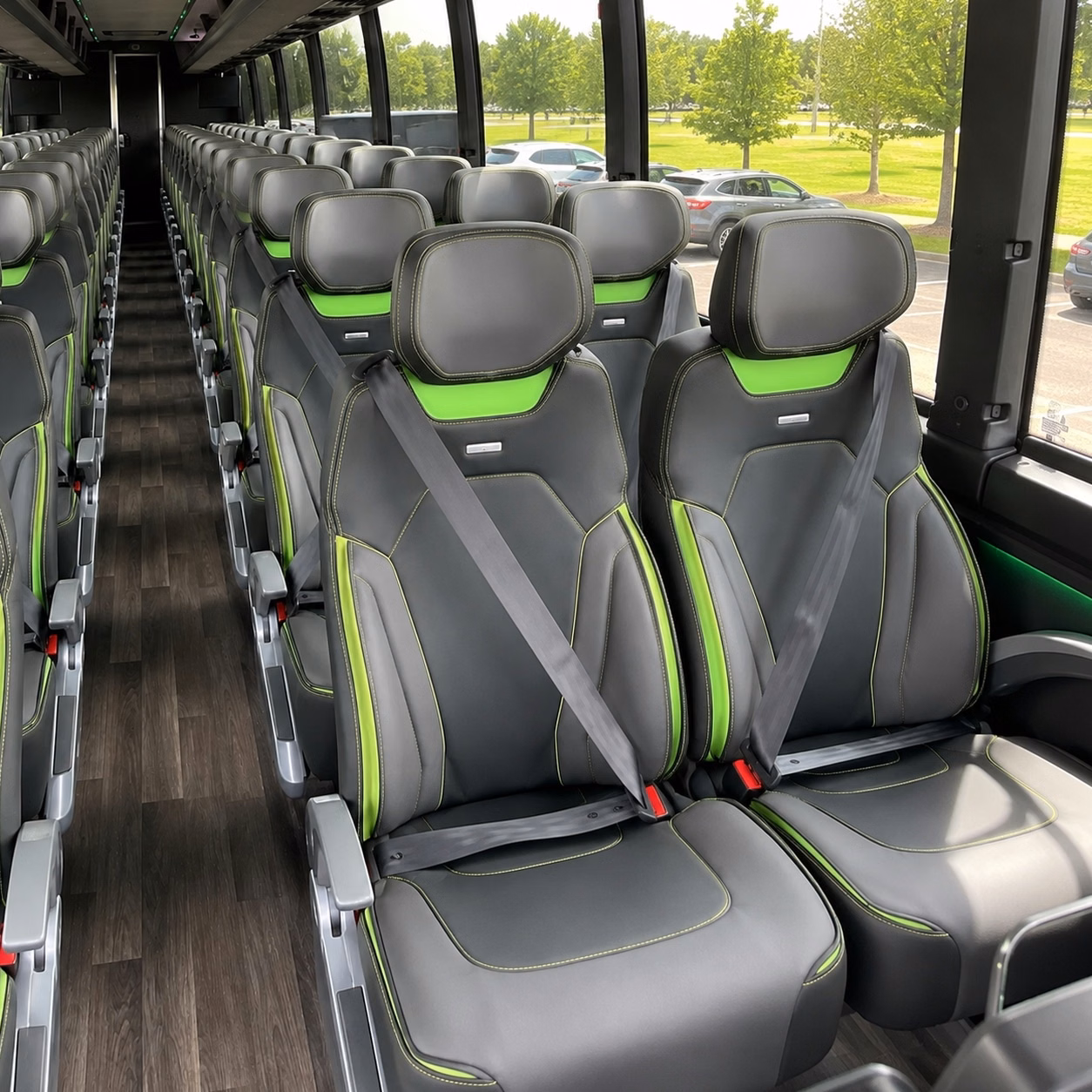 56 passenger charter bus inside